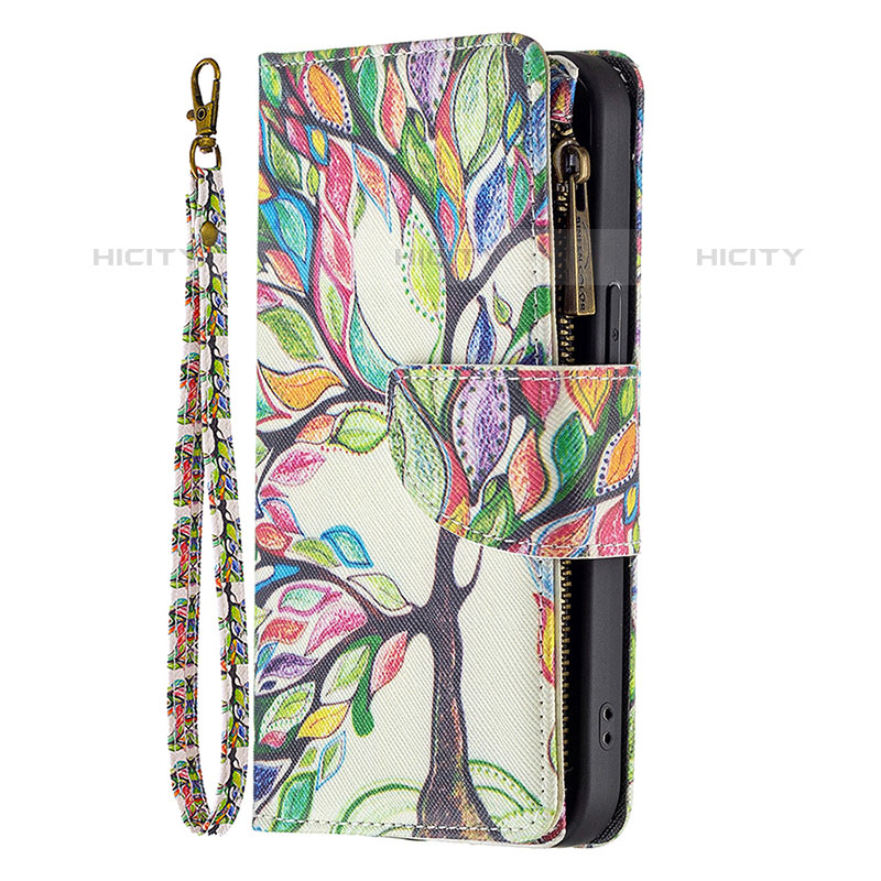 Funda de Cuero Cartera con Soporte Flores Carcasa para Apple iPhone 16 Pro Max Multicolor