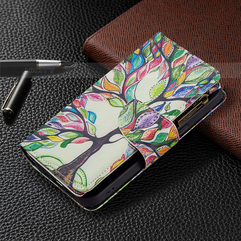 Funda de Cuero Cartera con Soporte Flores Carcasa para Apple iPhone 16 Pro Max Multicolor