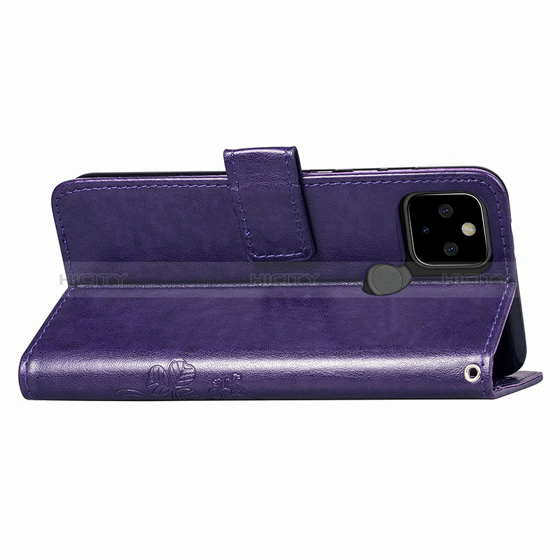 Funda de Cuero Cartera con Soporte Flores Carcasa para Google Pixel 5