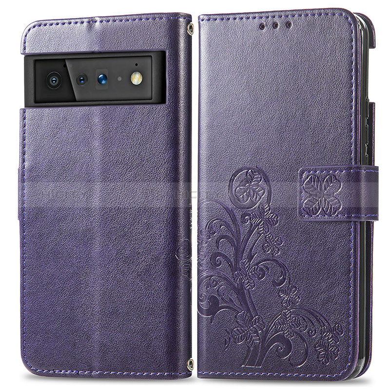 Funda de Cuero Cartera con Soporte Flores Carcasa para Google Pixel 6 Pro 5G