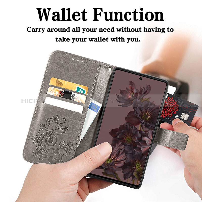 Funda de Cuero Cartera con Soporte Flores Carcasa para Google Pixel 7 5G