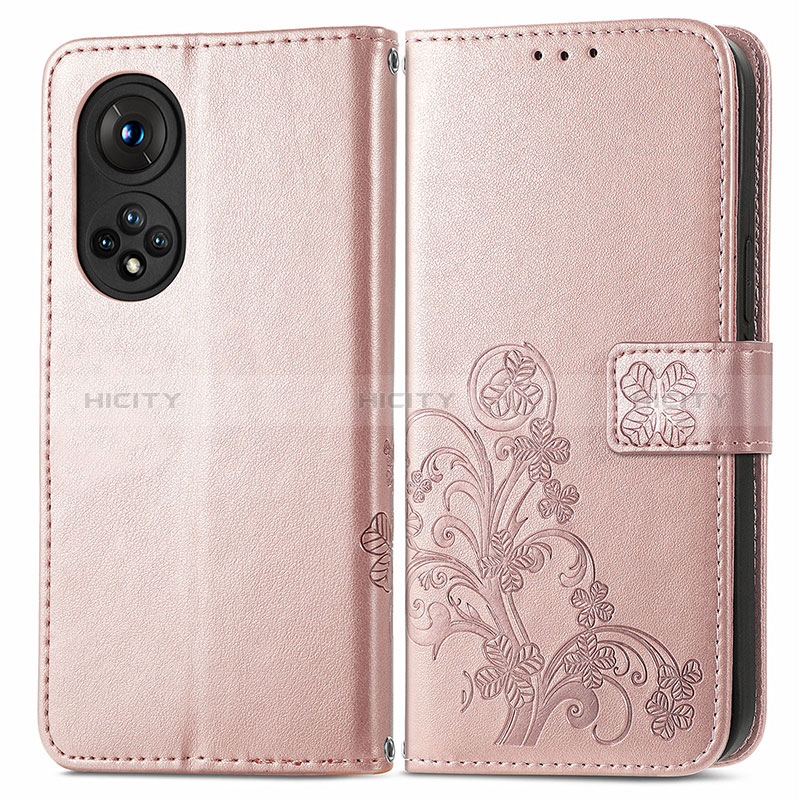 Funda de Cuero Cartera con Soporte Flores Carcasa para Huawei Honor 50 Pro 5G