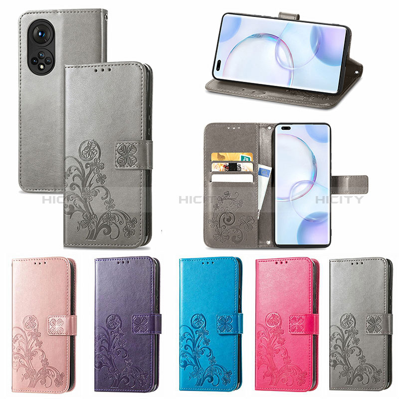 Funda de Cuero Cartera con Soporte Flores Carcasa para Huawei Honor 50 Pro 5G