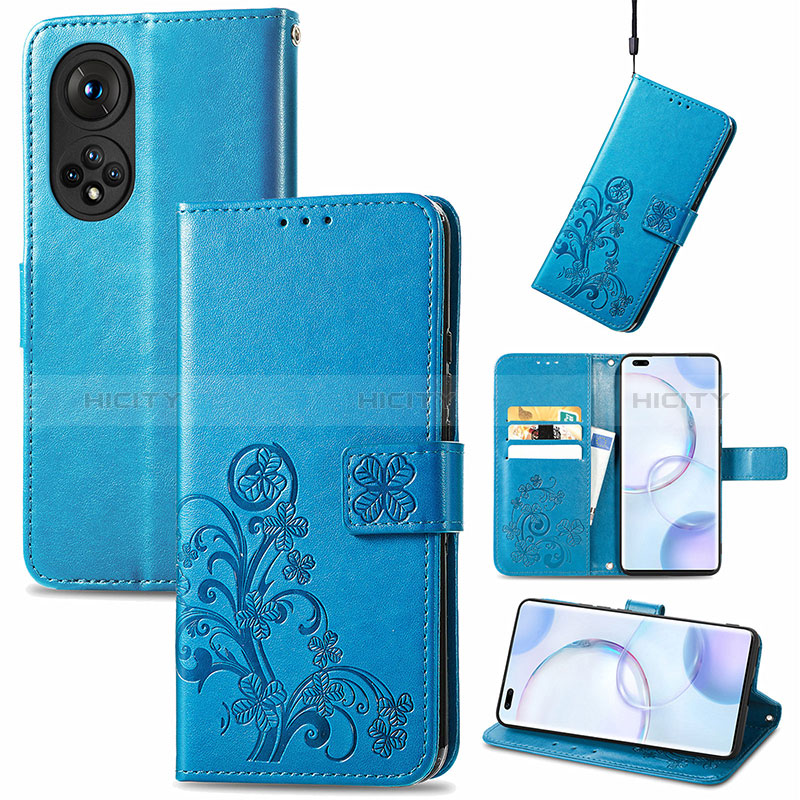 Funda de Cuero Cartera con Soporte Flores Carcasa para Huawei Honor 50 Pro 5G