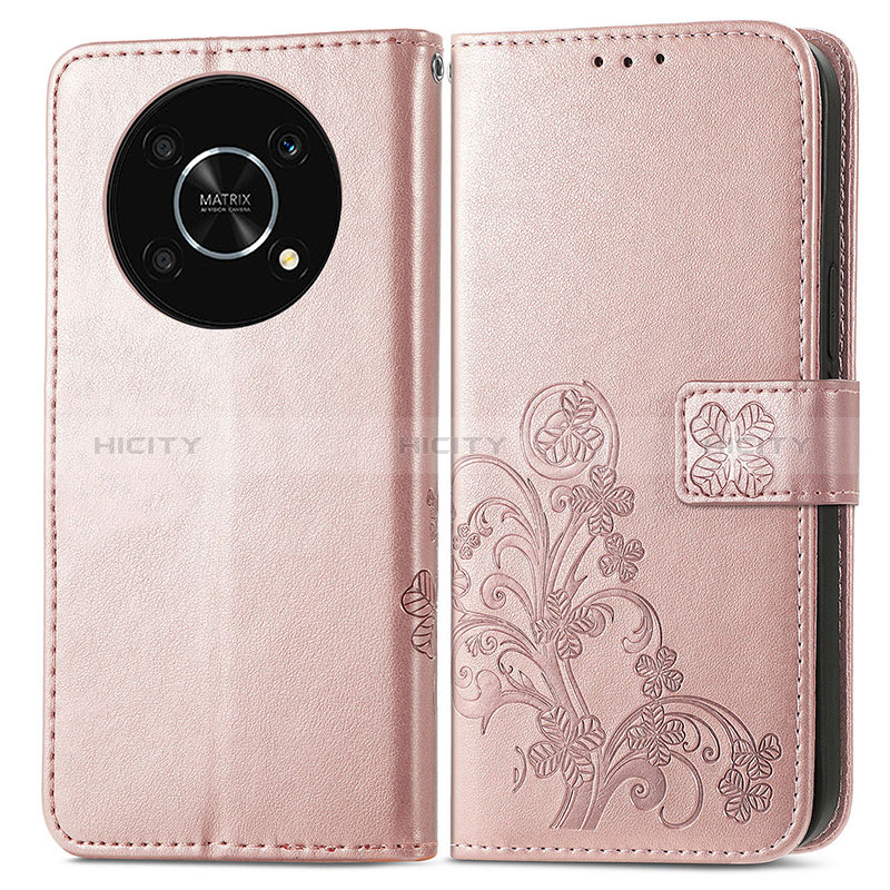 Funda de Cuero Cartera con Soporte Flores Carcasa para Huawei Honor Magic4 Lite 5G