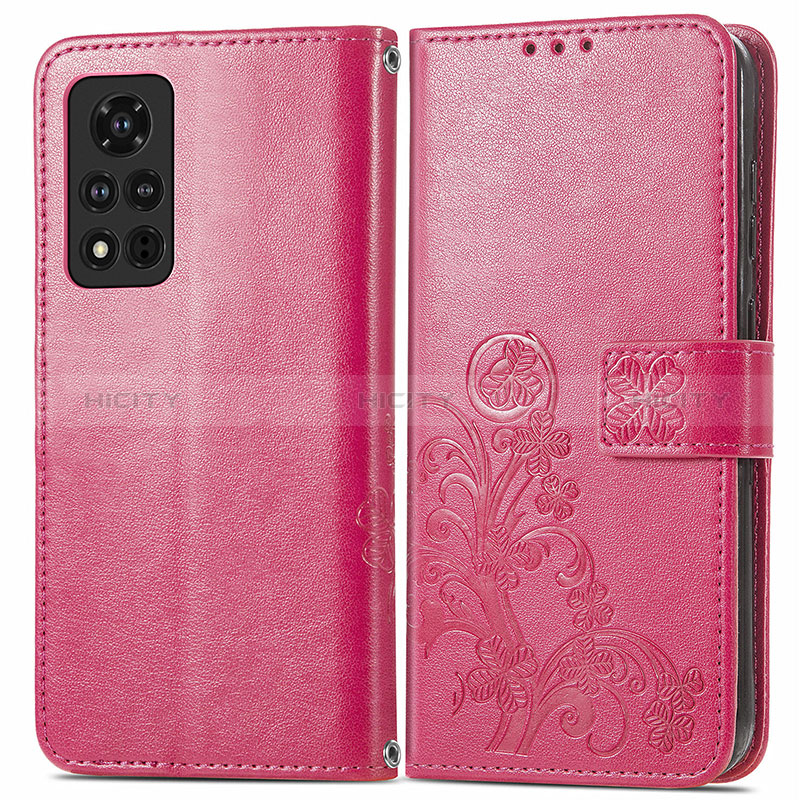 Funda de Cuero Cartera con Soporte Flores Carcasa para Huawei Honor V40 5G