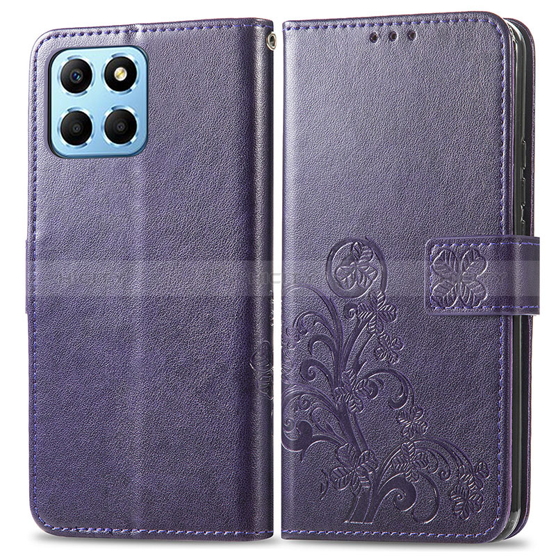 Funda de Cuero Cartera con Soporte Flores Carcasa para Huawei Honor X6 5G