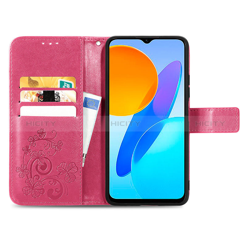 Funda de Cuero Cartera con Soporte Flores Carcasa para Huawei Honor X8a 5G