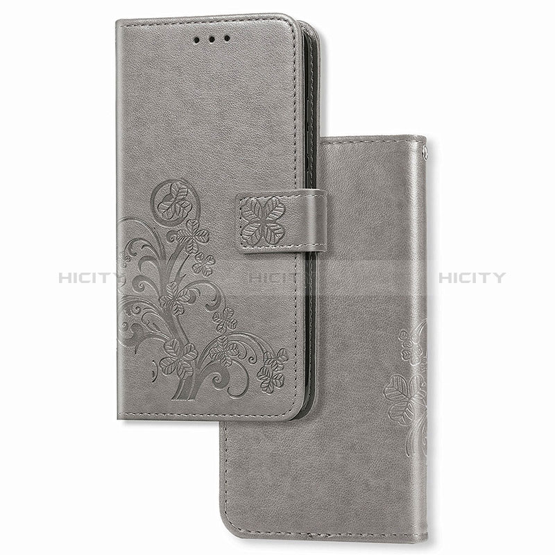 Funda de Cuero Cartera con Soporte Flores Carcasa para Huawei Mate 40 Pro Gris