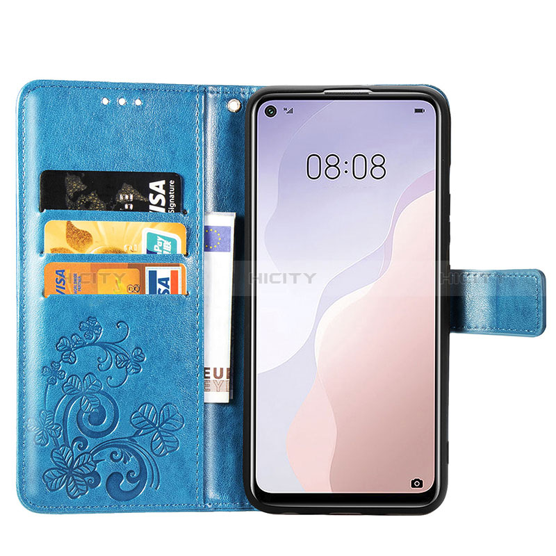 Funda de Cuero Cartera con Soporte Flores Carcasa para Huawei Nova 7 SE 5G