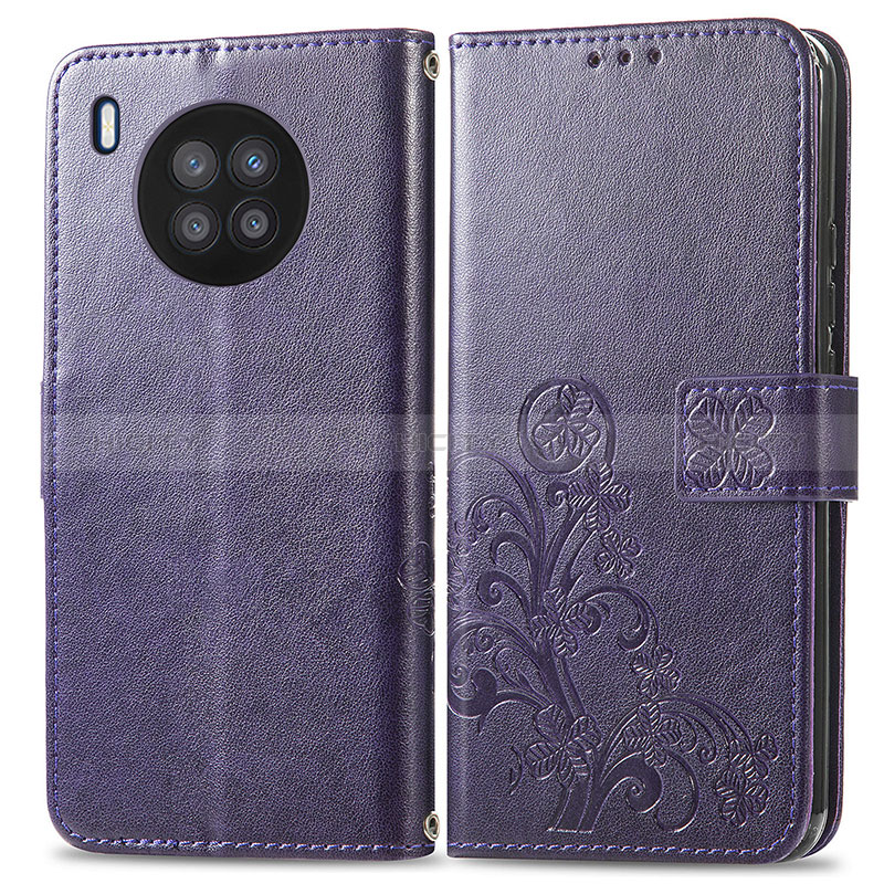 Funda de Cuero Cartera con Soporte Flores Carcasa para Huawei Nova 8i