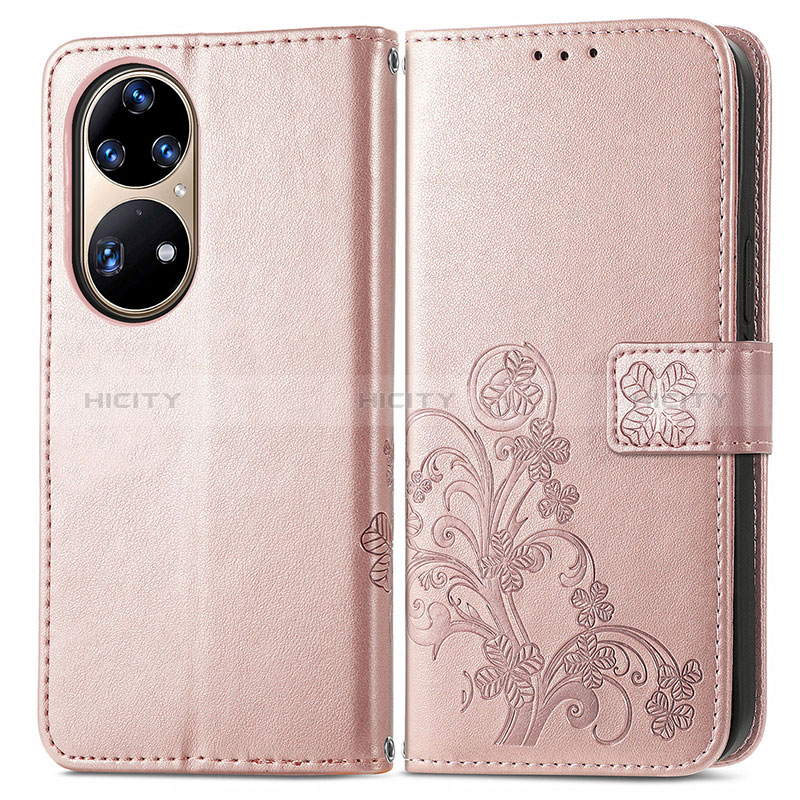 Funda de Cuero Cartera con Soporte Flores Carcasa para Huawei P50e