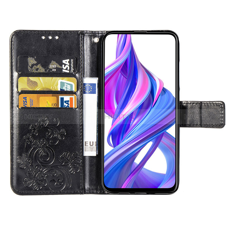 Funda de Cuero Cartera con Soporte Flores Carcasa para Huawei Y9 Prime (2019)