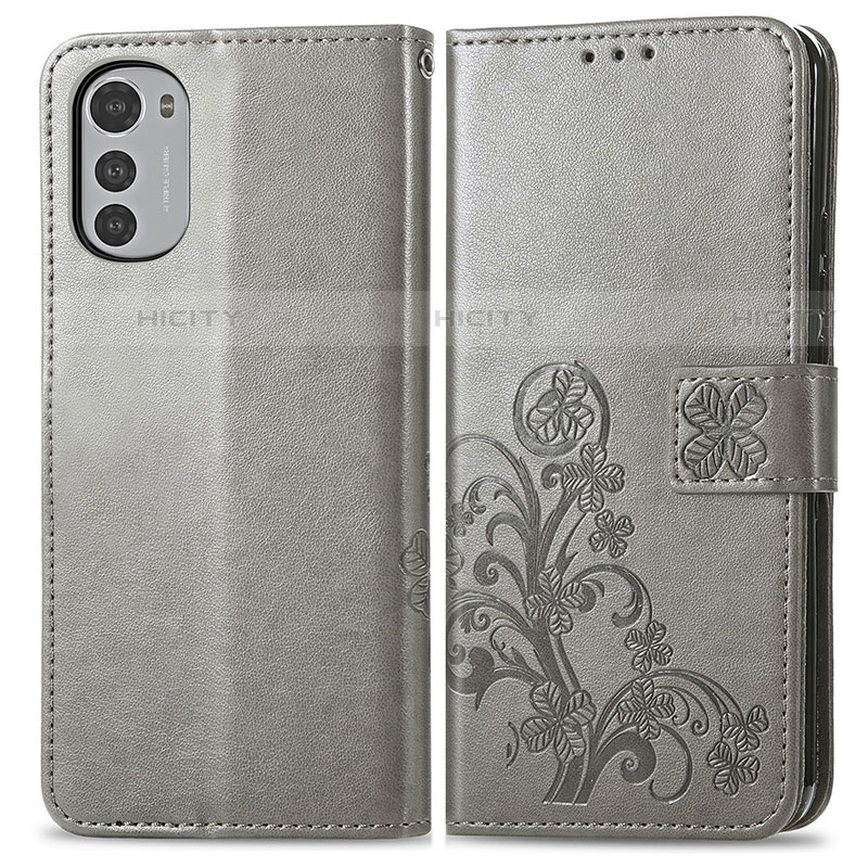 Funda de Cuero Cartera con Soporte Flores Carcasa para Motorola Moto E32