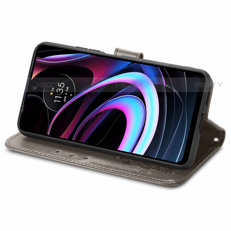 Funda de Cuero Cartera con Soporte Flores Carcasa para Motorola Moto Edge (2021) 5G