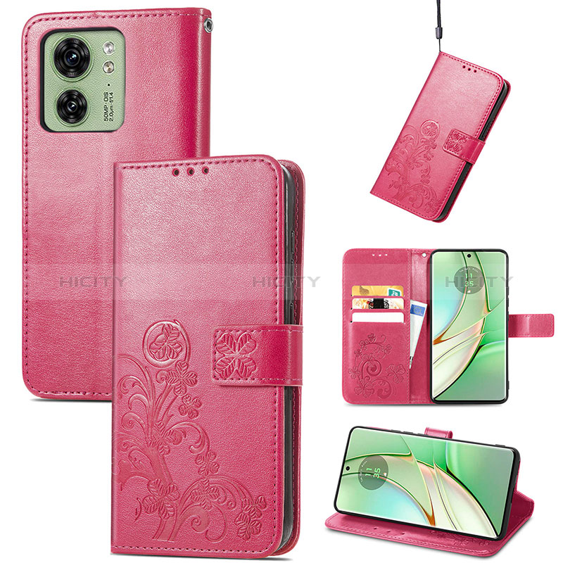 Funda de Cuero Cartera con Soporte Flores Carcasa para Motorola Moto Edge (2023) 5G