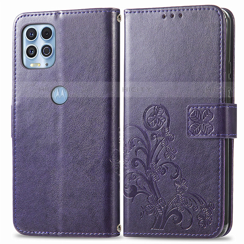 Funda de Cuero Cartera con Soporte Flores Carcasa para Motorola Moto Edge S 5G