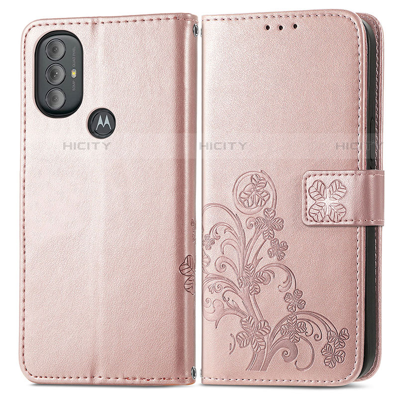 Funda de Cuero Cartera con Soporte Flores Carcasa para Motorola Moto G Power (2022)