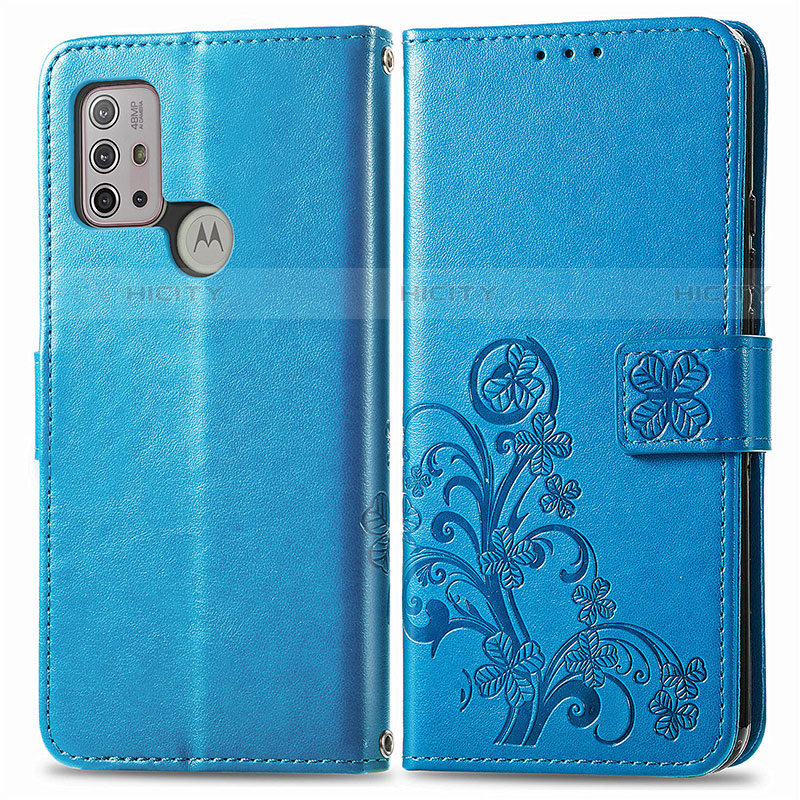 Funda de Cuero Cartera con Soporte Flores Carcasa para Motorola Moto G10