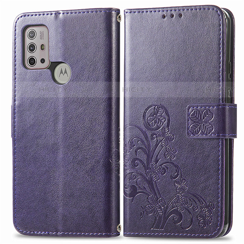 Funda de Cuero Cartera con Soporte Flores Carcasa para Motorola Moto G10 Power