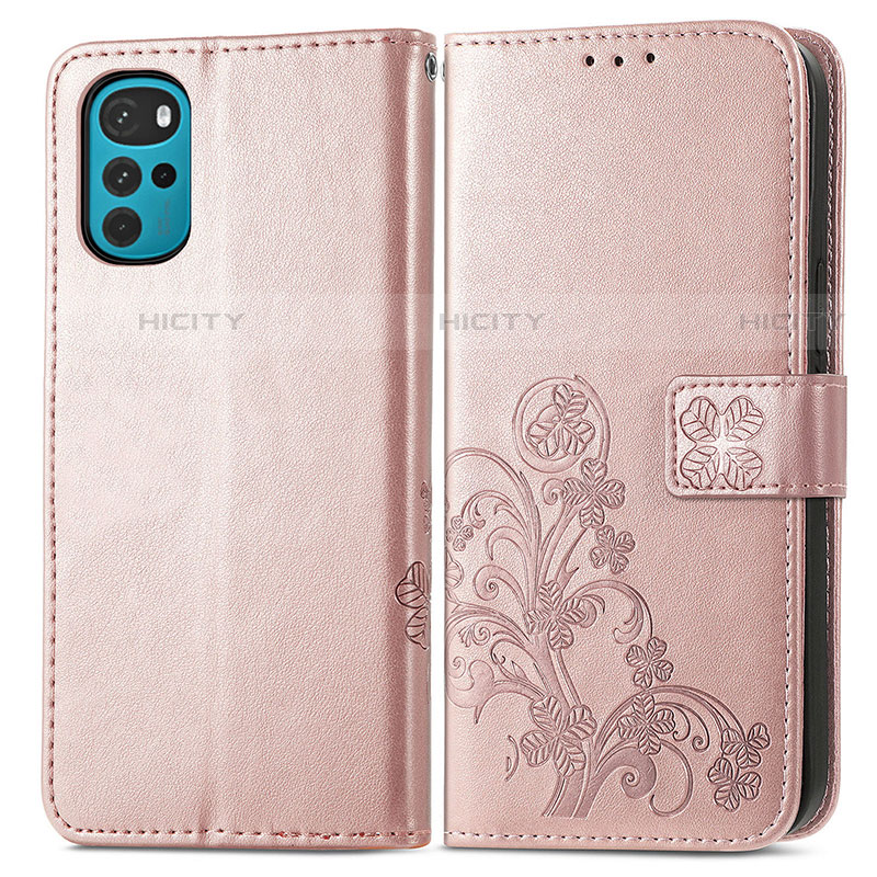 Funda de Cuero Cartera con Soporte Flores Carcasa para Motorola Moto G22