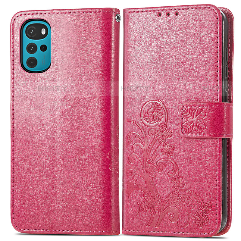 Funda de Cuero Cartera con Soporte Flores Carcasa para Motorola Moto G22