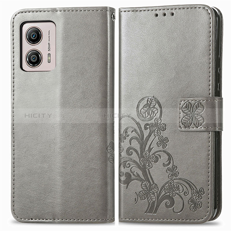 Funda de Cuero Cartera con Soporte Flores Carcasa para Motorola Moto G53 5G