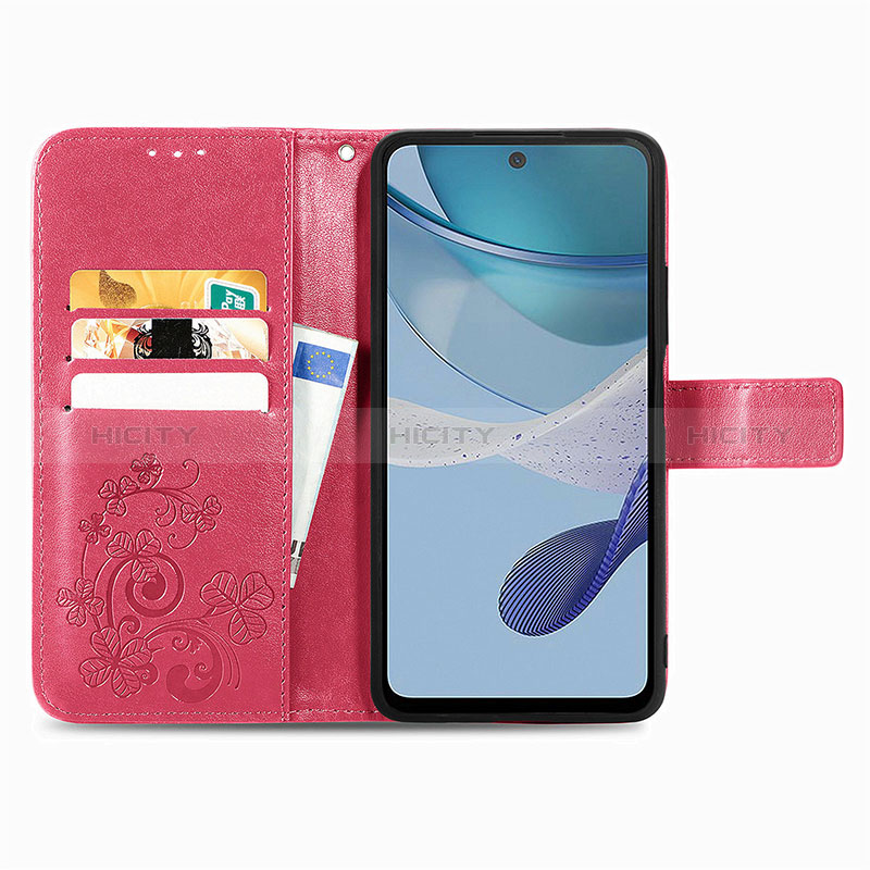 Funda de Cuero Cartera con Soporte Flores Carcasa para Motorola Moto G53j 5G