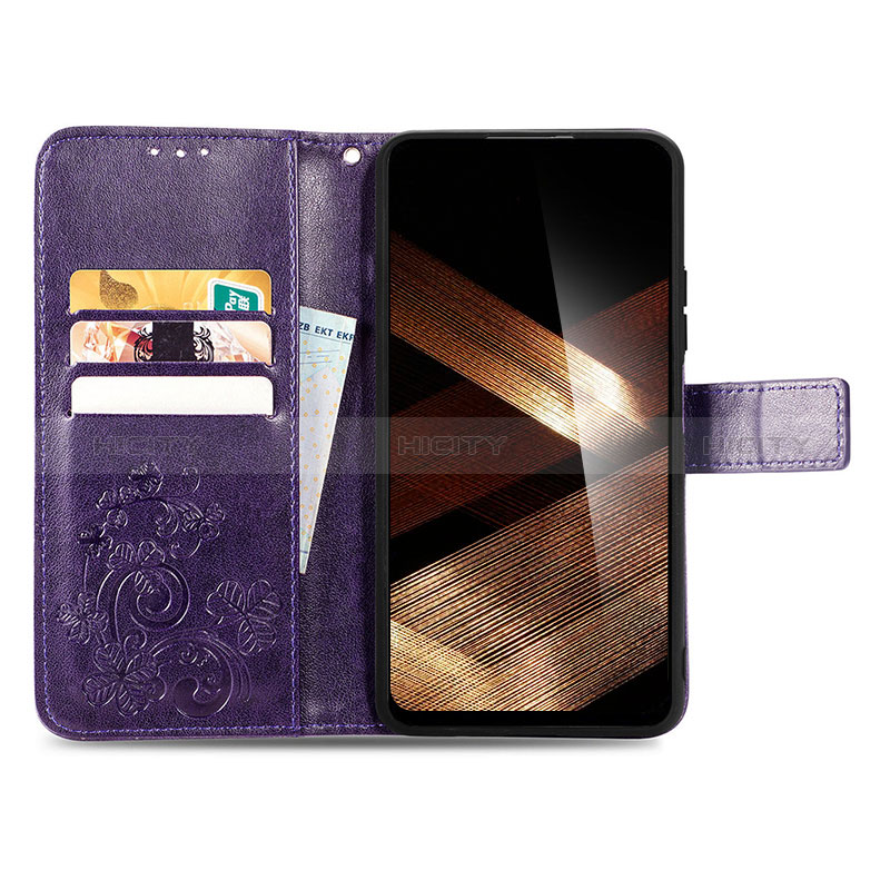 Funda de Cuero Cartera con Soporte Flores Carcasa para Motorola Moto G54 5G