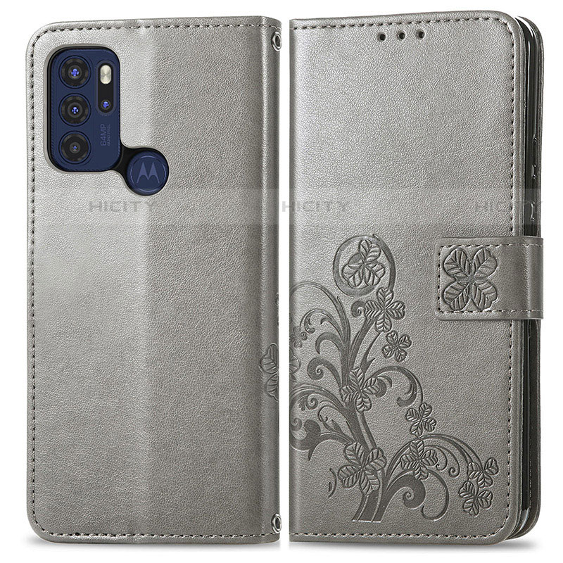 Funda de Cuero Cartera con Soporte Flores Carcasa para Motorola Moto G60s