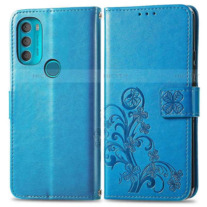 Funda de Cuero Cartera con Soporte Flores Carcasa para Motorola Moto G71 5G