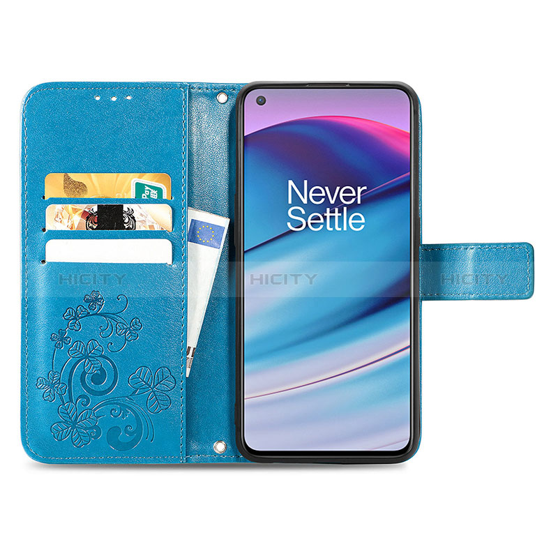 Funda de Cuero Cartera con Soporte Flores Carcasa para OnePlus Nord CE 5G