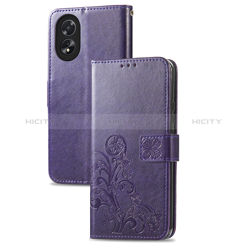 Funda de Cuero Cartera con Soporte Flores Carcasa para Oppo A38