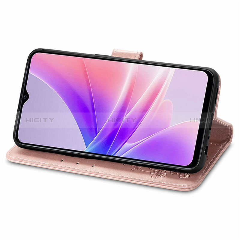 Funda de Cuero Cartera con Soporte Flores Carcasa para Oppo A57 5G