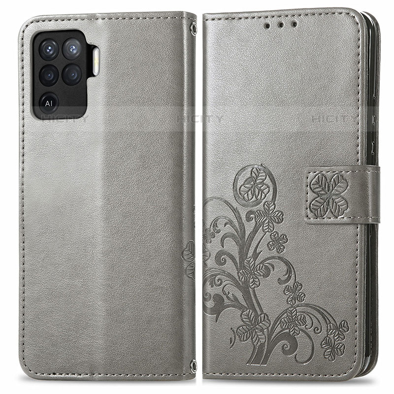 Funda de Cuero Cartera con Soporte Flores Carcasa para Oppo F19 Pro