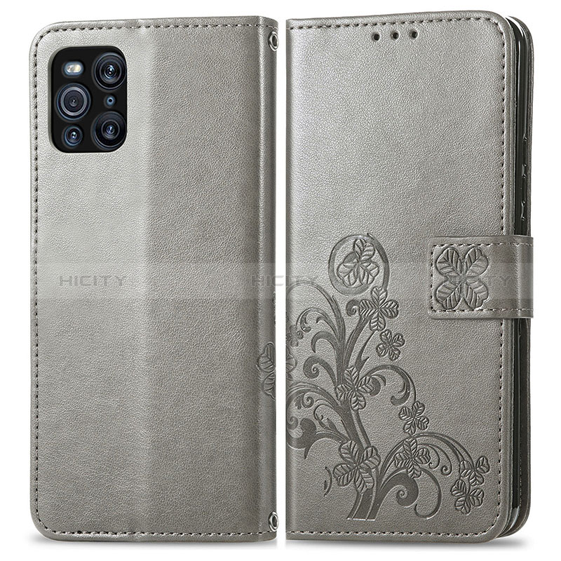 Funda de Cuero Cartera con Soporte Flores Carcasa para Oppo Find X3 5G