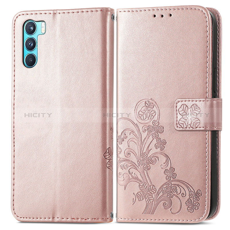 Funda de Cuero Cartera con Soporte Flores Carcasa para Oppo K9 Pro 5G