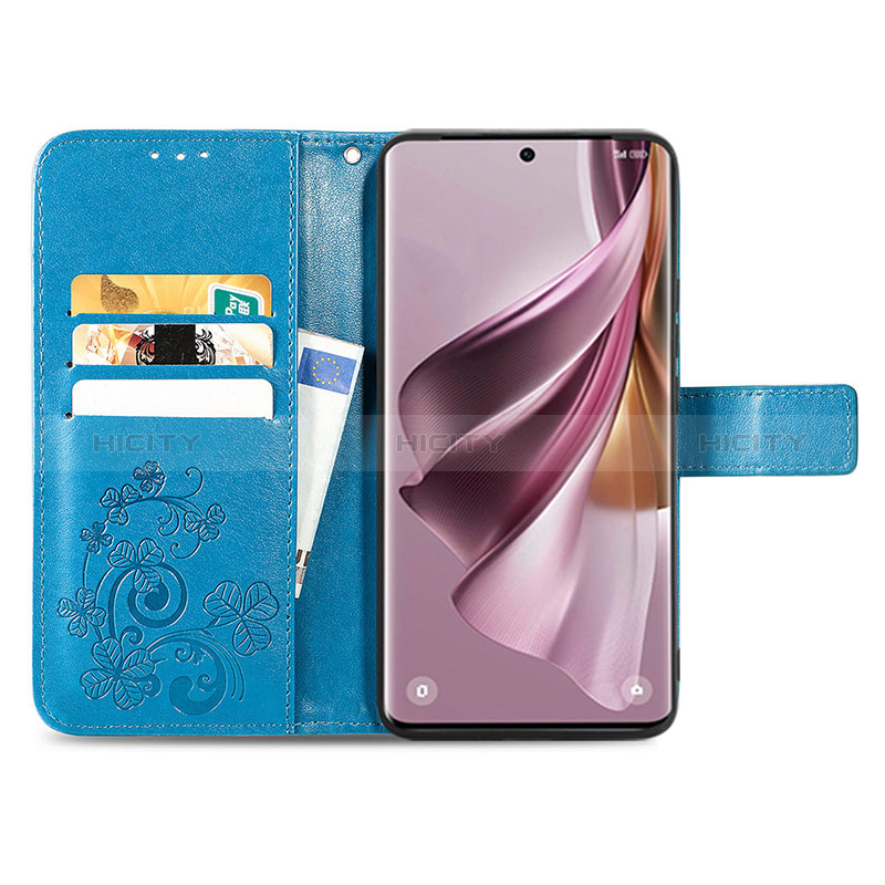 Funda de Cuero Cartera con Soporte Flores Carcasa para Oppo Reno10 5G