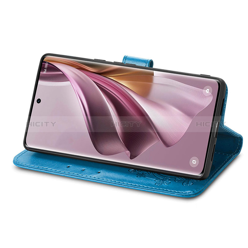 Funda de Cuero Cartera con Soporte Flores Carcasa para Oppo Reno10 5G