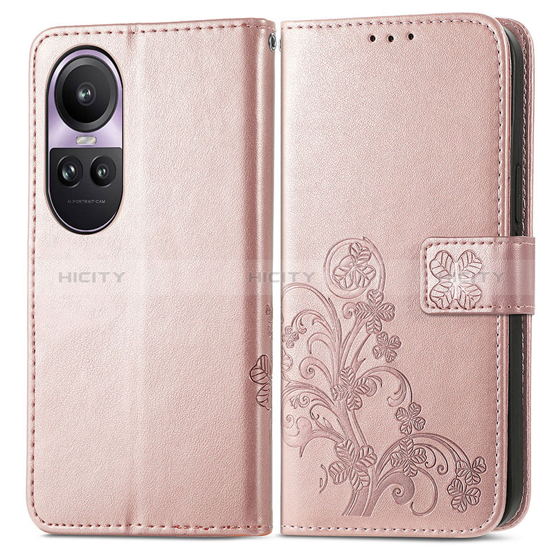 Funda de Cuero Cartera con Soporte Flores Carcasa para Oppo Reno10 Pro 5G