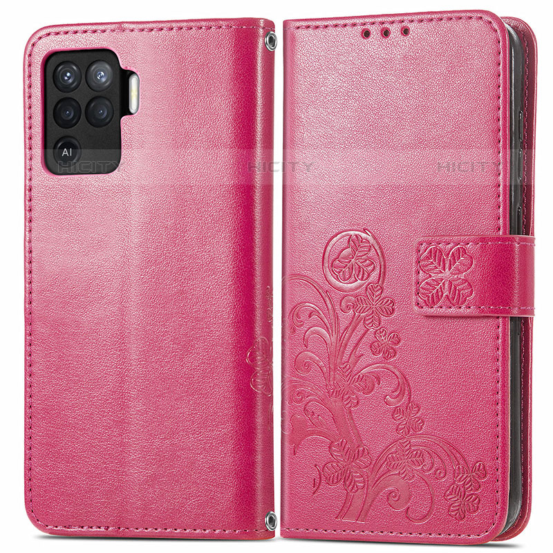 Funda de Cuero Cartera con Soporte Flores Carcasa para Oppo Reno5 F