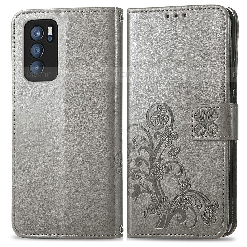 Funda de Cuero Cartera con Soporte Flores Carcasa para Oppo Reno6 Pro 5G India