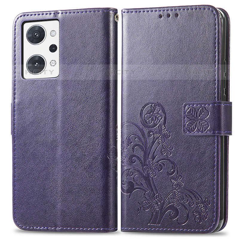 Funda de Cuero Cartera con Soporte Flores Carcasa para Oppo Reno7 A