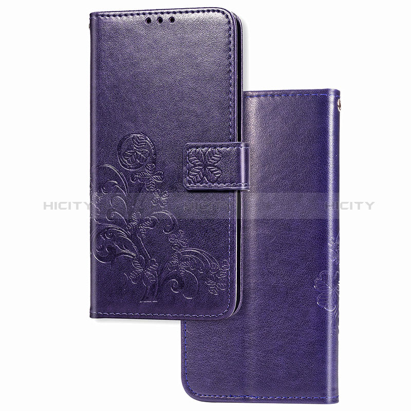 Funda de Cuero Cartera con Soporte Flores Carcasa para Realme 7i RMX2193 Morado