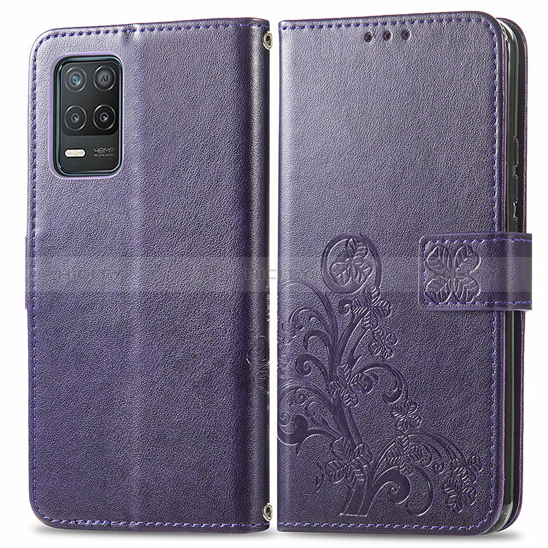 Funda de Cuero Cartera con Soporte Flores Carcasa para Realme 8 5G