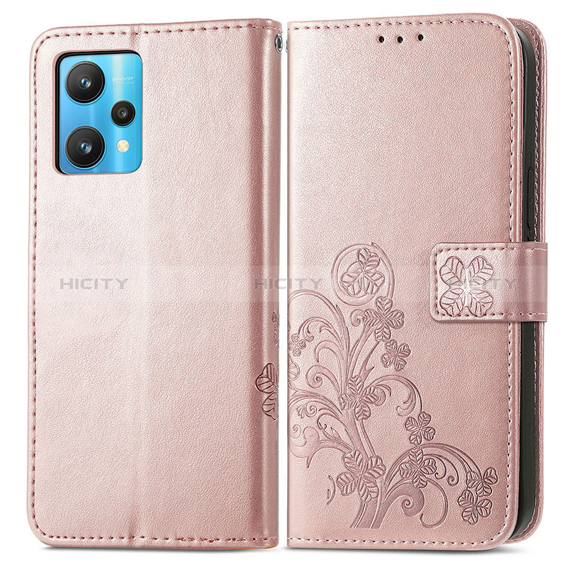 Funda de Cuero Cartera con Soporte Flores Carcasa para Realme 9 4G