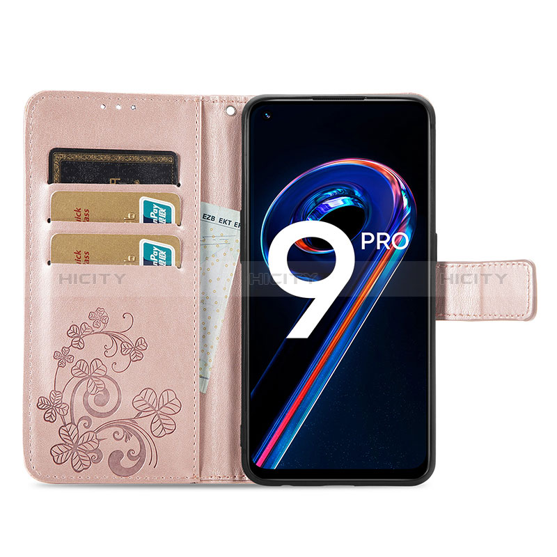 Funda de Cuero Cartera con Soporte Flores Carcasa para Realme 9 Pro 5G