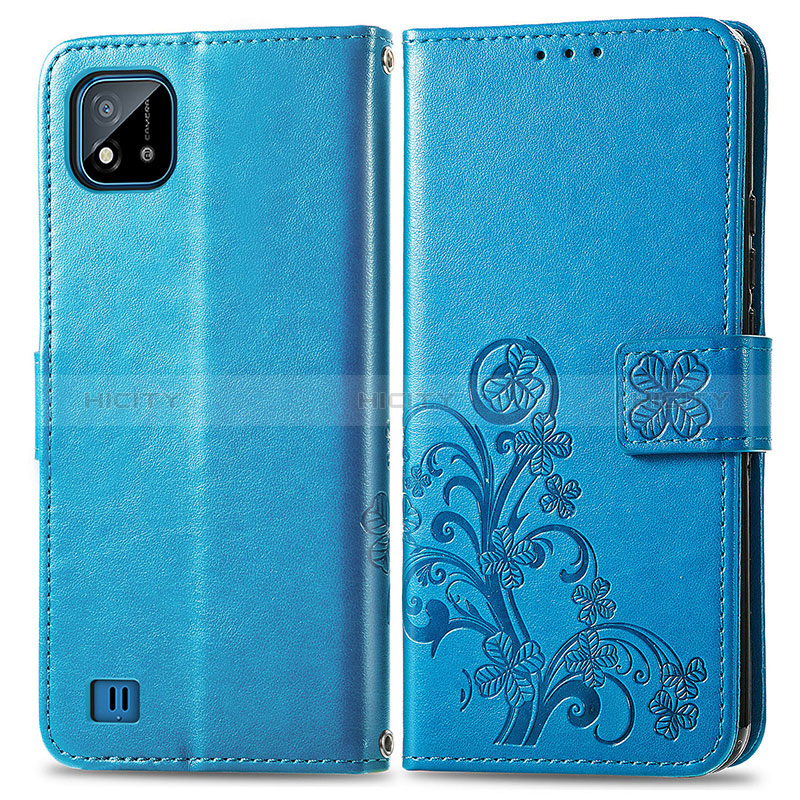 Funda de Cuero Cartera con Soporte Flores Carcasa para Realme C20