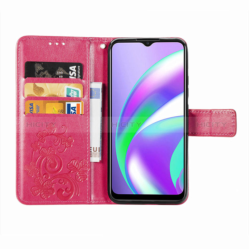 Funda de Cuero Cartera con Soporte Flores Carcasa para Realme C25