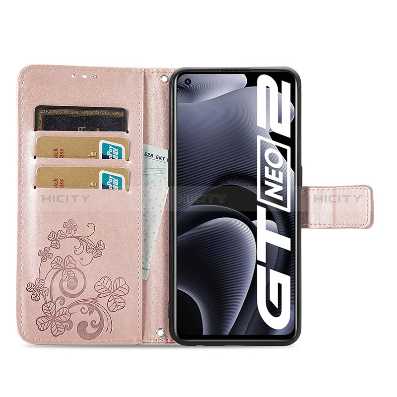 Funda de Cuero Cartera con Soporte Flores Carcasa para Realme GT Neo2 5G